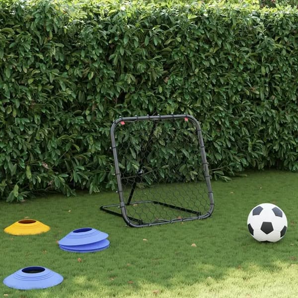 Fodbold Rebounder, Justerbar Højde, Holdbar Stål Konstruktion,Sort
