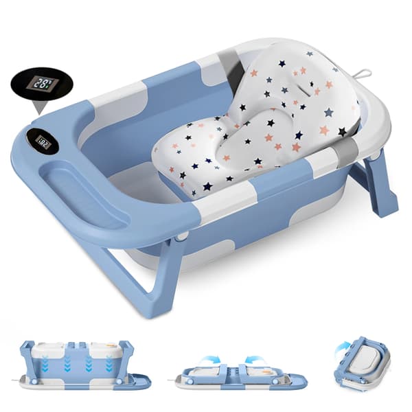 Babytub, Sammanfallande Design, Antiglidfunktioner,Blå