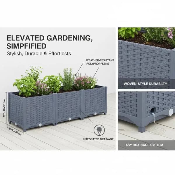 Planter, Polypropylenmateriale, UV-bestandig design,Blågrå svin