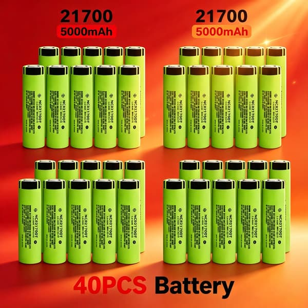 Lithium-ion batteri, 5000mAh kapacitet, 40A ydeevne,21700-40pcs