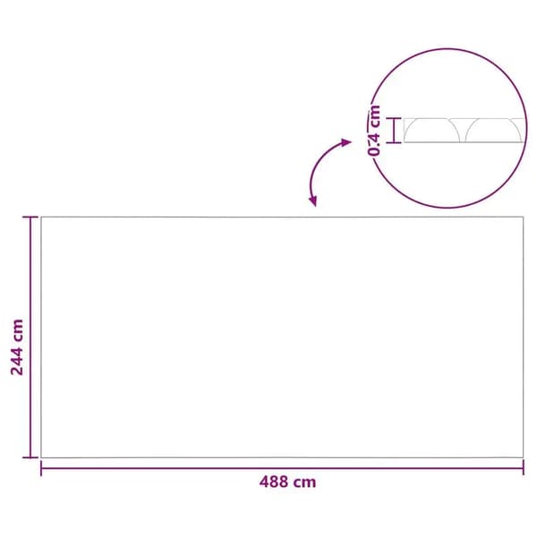 Solpoolöverdrag, Rektangulär, 488x244 cm, 200 g/m², Hållbart PE-material, Inkluderar Luftkammare