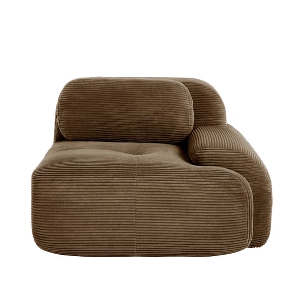 Modulär Hörnsoffa, Premium Cordstock Tyg, Monteringfri Design,Stil D - Brun