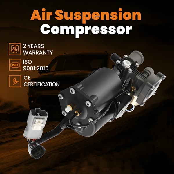 Luftfjädringskompressor, Höjd 30 cm, Längd 22 cm, Bredd 18 cm, Effekt 450 watt, Spänning 12V