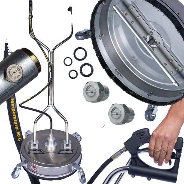 Tryk børste, 3200 PSI, Hurtig tilslutningssystem,L, Type 7, sort