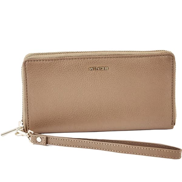 Lompakko, aito nahka, RFID-suojaus,Beige
