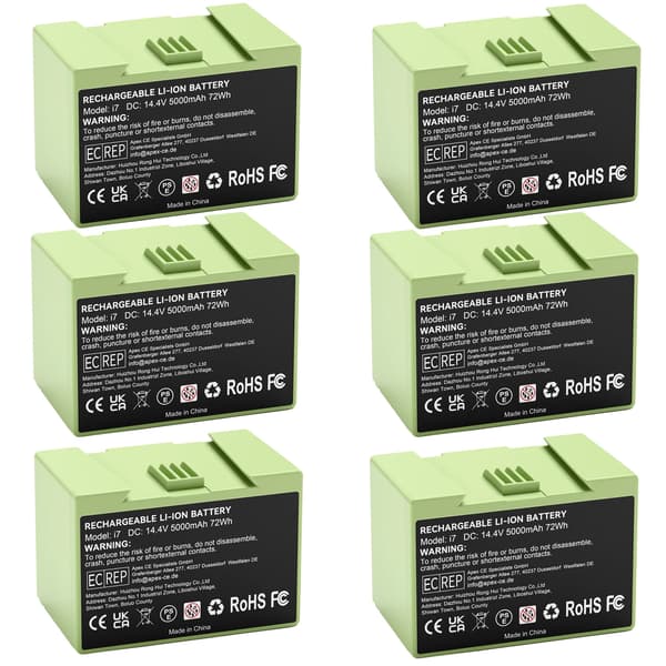 Batteribyte, 5000mAh kapacitet, uppladdningsbart, 6BAT