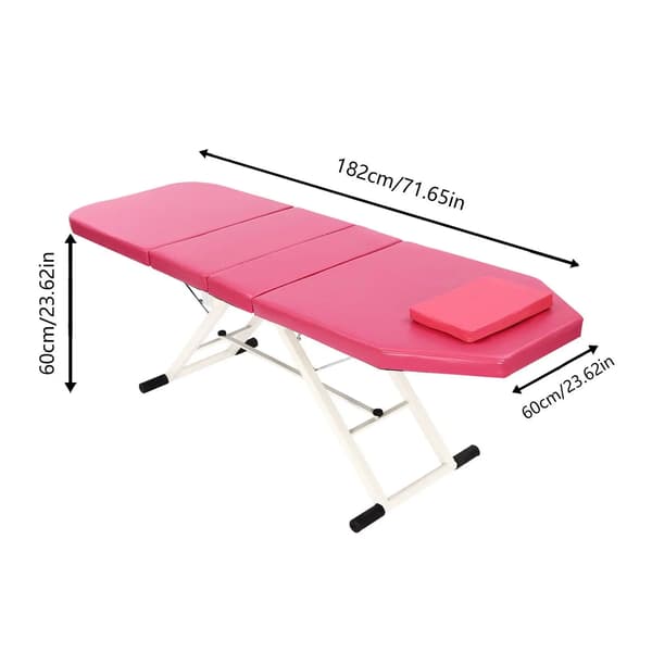 Massagebord, Ergonomisk Design, Justerbart Rygstøtte,Pink
