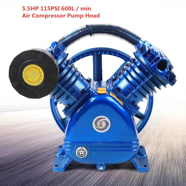 Luftkompressor Pumpe, 2-Cylinder, 8 Bar Tryk,Blå