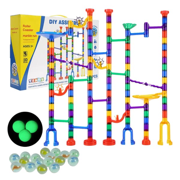 Marmorbane Sæt, 100 Plastblokke, Selvlysende Marmor,150PCs