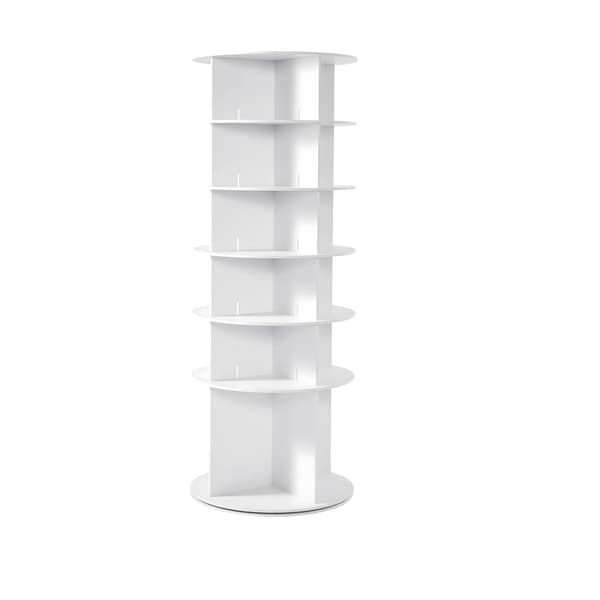 Sko Rack, 360° Drejelig, Pladsbesparende Design,6 Hylder Hvid