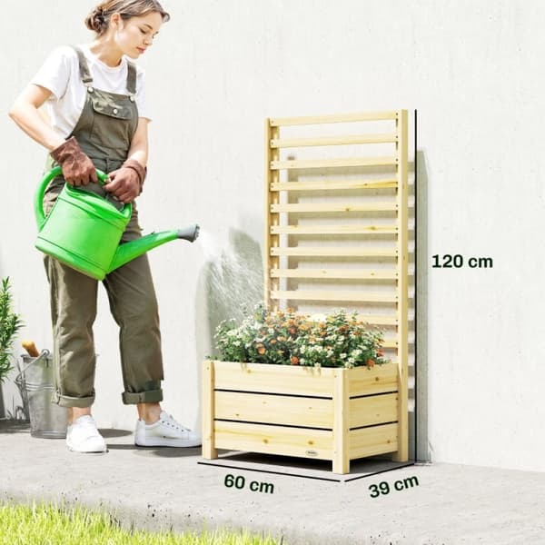 Höjd Blomlåda, Förhöjd Design, Förbättrad Dränering,Vit