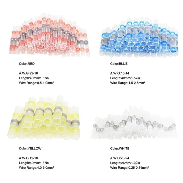 Butt Connector Kit, Vandtæt Design, Nem Installation,150PCS