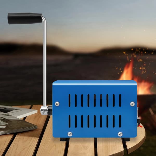 Handdriven generator, bärbar design, miljövänlig strömkälla, Blå