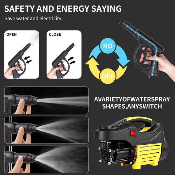 Bilvaskepistol, Højtryk, Energi Effektiv,GUL