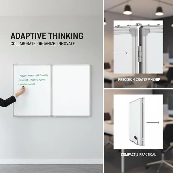 Whiteboard, Fällbar Design, Lätt Rengöringsyta,armégrön