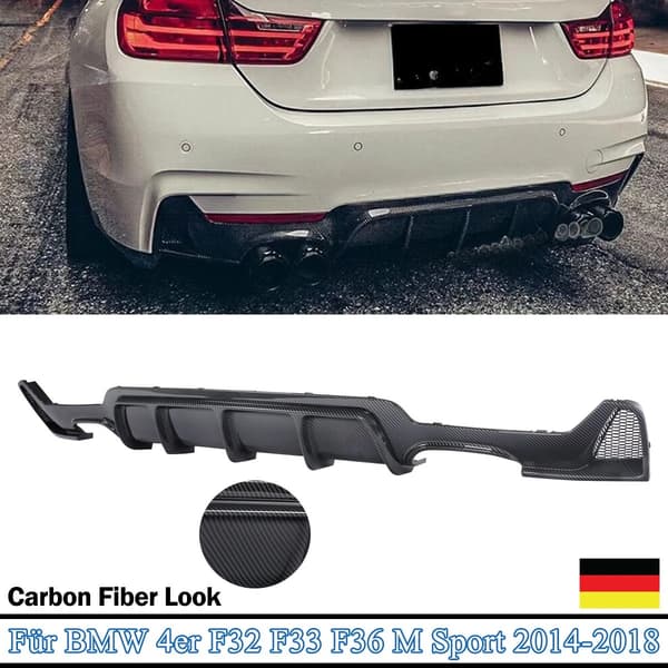 Bageste kofanger diffuser, sporty design, letvægts holdbart materiale,kulstoflook
