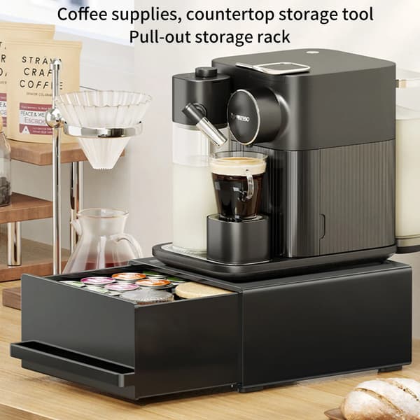 Kaffemaskinebord, Moderne Design, Pladsbesparende Opbevaring,Sort