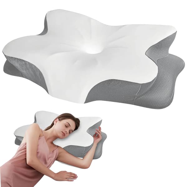 Nackstödskudde, Ergonomisk Design, Högdensitetsminnesskum,Vit