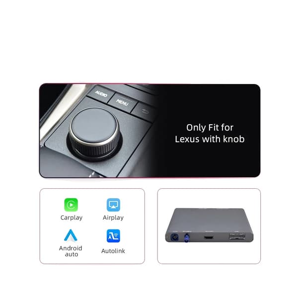 CarPlay Android Auto Modul, Trådløs Forbindelse, Kompatibel med Lexus Modeller,Med Knob