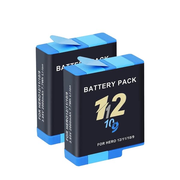 Batteri, 2000mAh kapacitet, USB opladningsboks,2PCS Batteri
