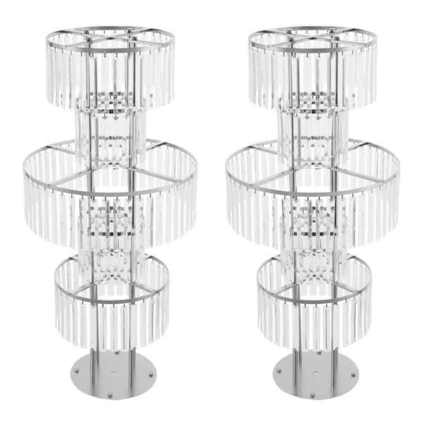 Blomsterstand, Multi-niveau Design, Holdbar Konstruktion,2 Sølv Rund Base