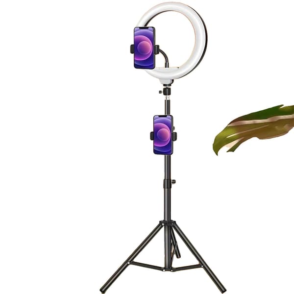 LED Ring Light, 10 tum diameter, justerbart stativ, dimbar ljusstyrka, USB-strömkälla, CE-certifierad