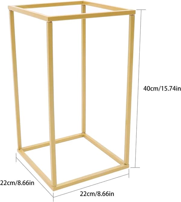 Blomsterställ, Hållbart Järn, Geometrisk Design,Guld