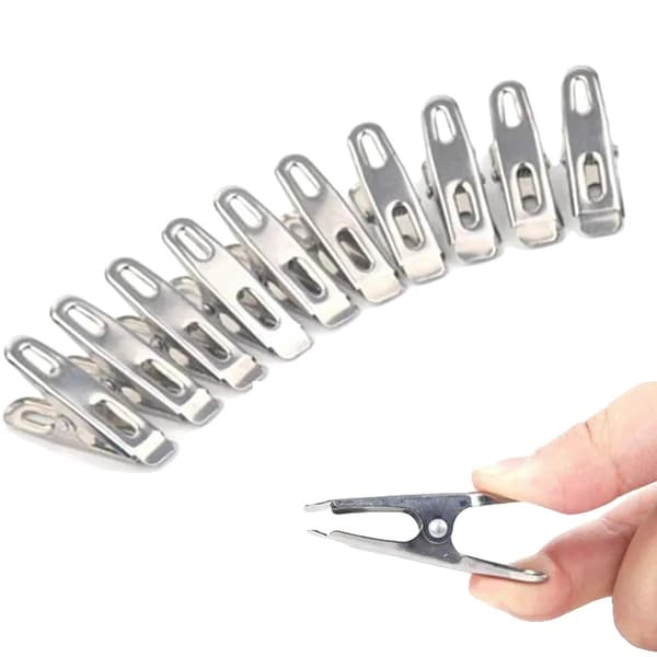 Klipps, Rostfritt Stål, Halkfri Grepp,10Pcs Set
