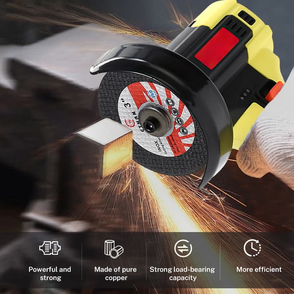 Mini vinkelslip, högvarvsmotor, dubbelt batterisystem, EU, 2 batterier
