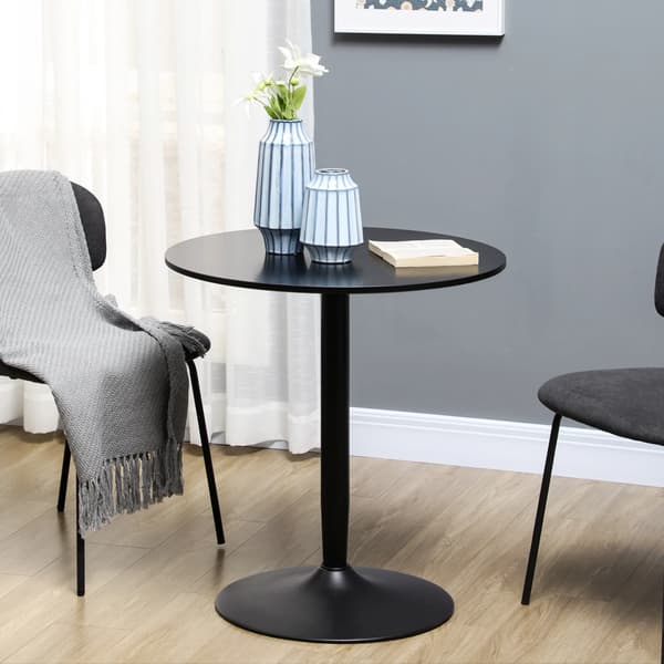 Spisebord, Rundt Design, Pladsbesparende,Sort