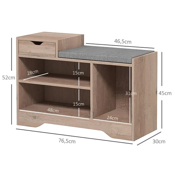 Sko bänk, Justerbar Höjd, Modern Design,MÖRKT GRÅ