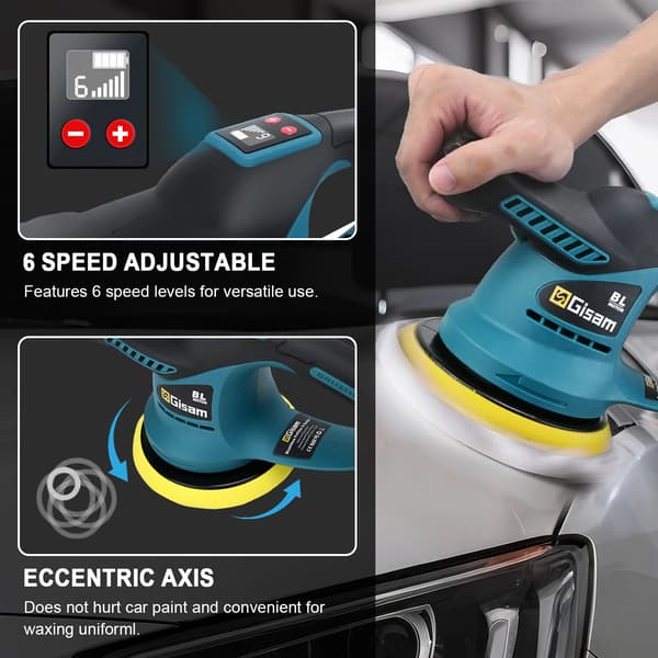 Bilpolerer, trådløs design, kompatibel med 18V batterier,2 Batteri