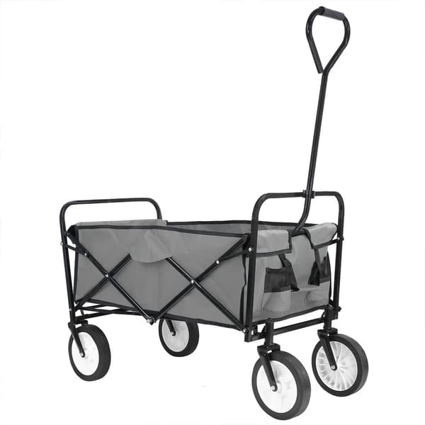 Trädgårdsvagn, Fällbar Design, Hög Kapacitet,grå