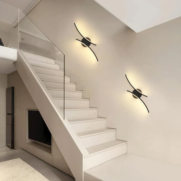 LED Væglampe, Stilfuldt Design, Effektiv Belysning,Sort-Varm Lys, sort