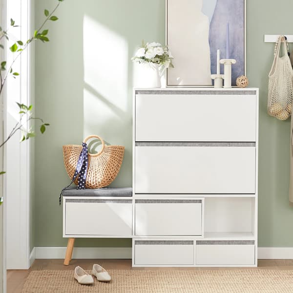 Sko Rack, Moderne Stil, 6 Skuffer,HVID