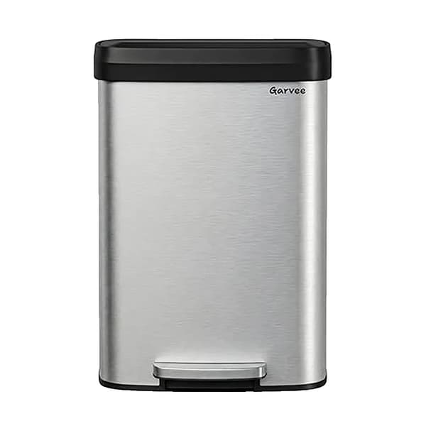 Soptunna, Rostfritt Stål, Trampa-Design,silver