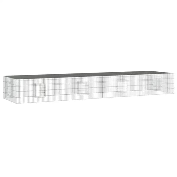Kaninhus, Galvaniseret Jernkonstruktion, Multi-panel Design,Argent