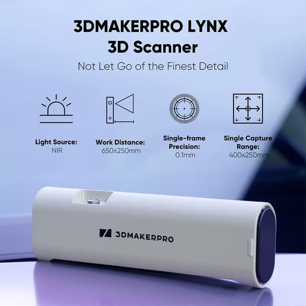 3D-skanner, 0,10 mm noggrannhet, 10 fps bildfrekvens,EU