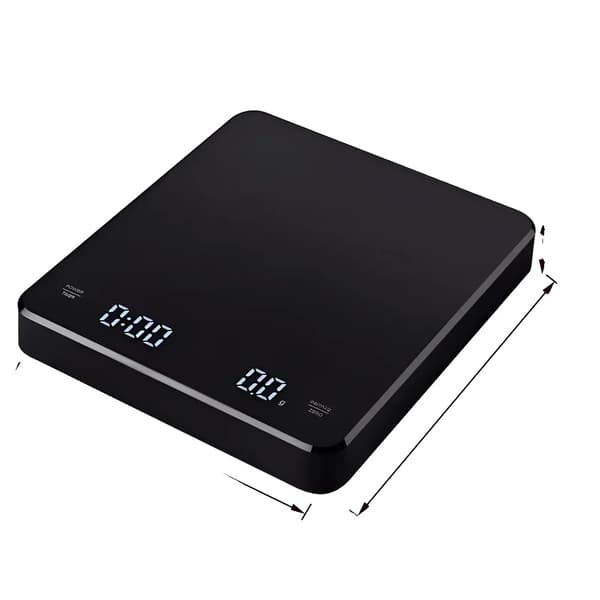 Elektronisk Kaffevægt, LED-display, Timerfunktion,sort, 3Kg 0.1g