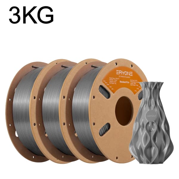 PLA Filament, 1,75 mm Diameter, Højkvalitets 3D Printmateriale,Agat Grå-3kg