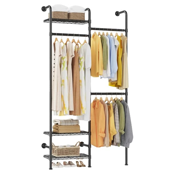 Garderobsorganisatör, Väggmonterad, Tungt Design,3 Mesh Panels