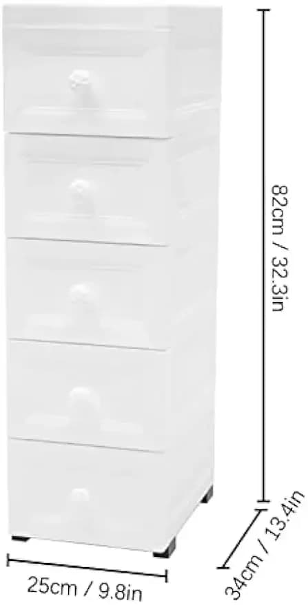 Skuffeskab, 5 Skuffer, Pladsbesparende Design,HVID