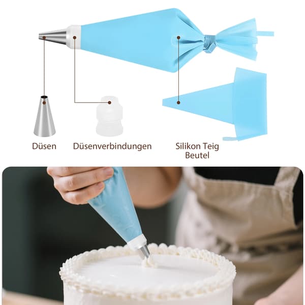 Tårntallrik Set, 12" Rotationsställ, 24 Spritstyllar,35-delars tårtdiskset