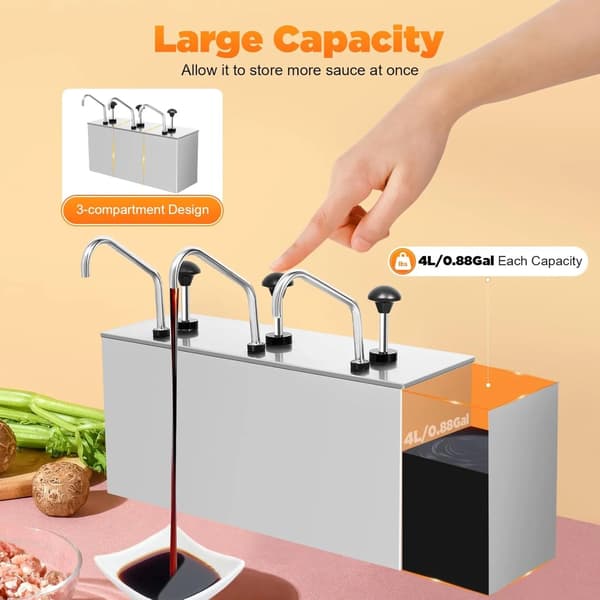 Såsdispenser, Rostfritt stål, Bordsdesign,Silver