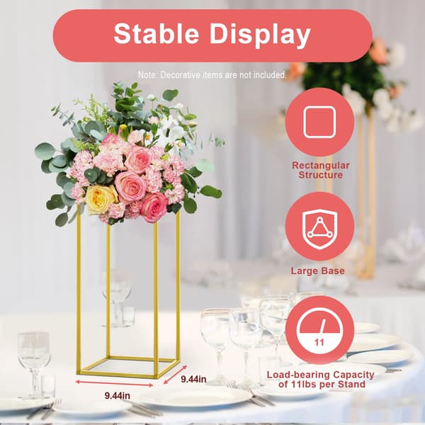 Blomsterstand, Holdbart Design, Elegant Midtpunkt,Guld