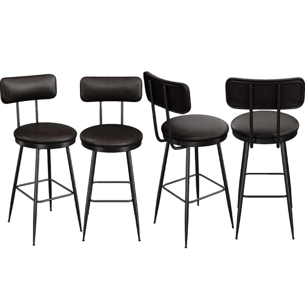 Barstol, PU-læder, Moderne Minimalistisk Design,Sort-4stk