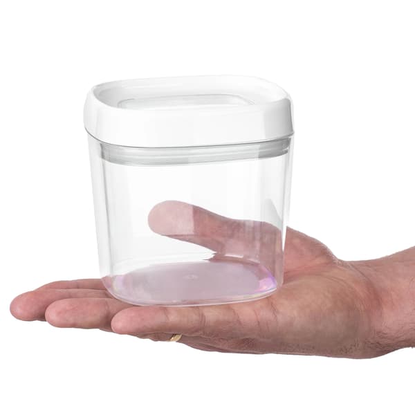 Matbehållare, 0,6L kapacitet, rektangulär design, säker gummitätning, transparent material, mångsidig användning