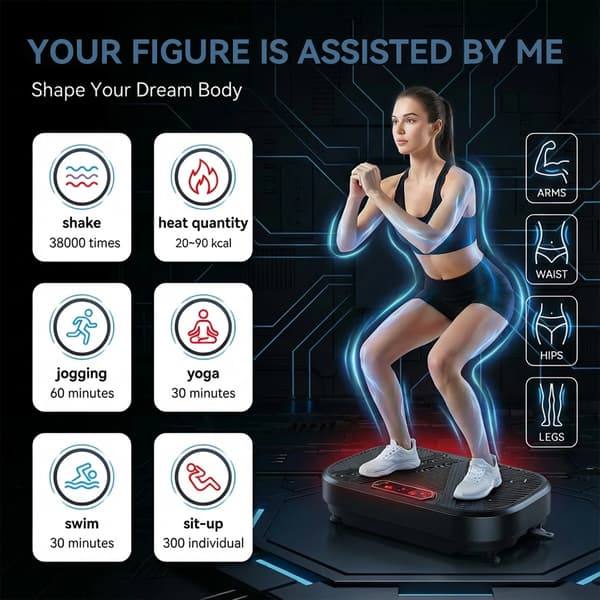 Vibrationsplatform, 120 justerbare hastigheder, Bluetooth-forbindelse,120 Hastigheder