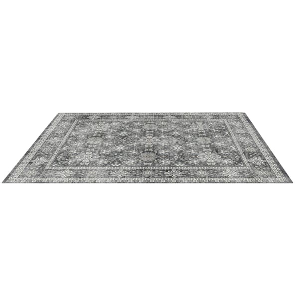 Tæppe, Vaskbart, Skridsikkert,8X10FT Grå