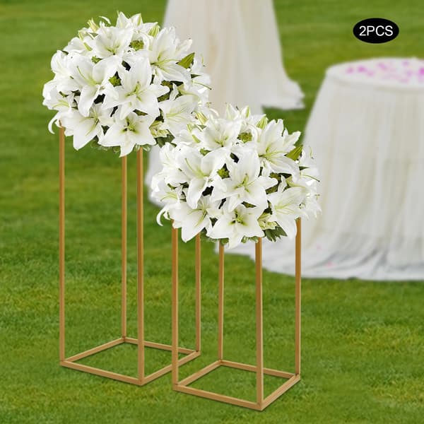 Blomsterstand, Metal Konstruktion, Sæt af 4,L, Guld